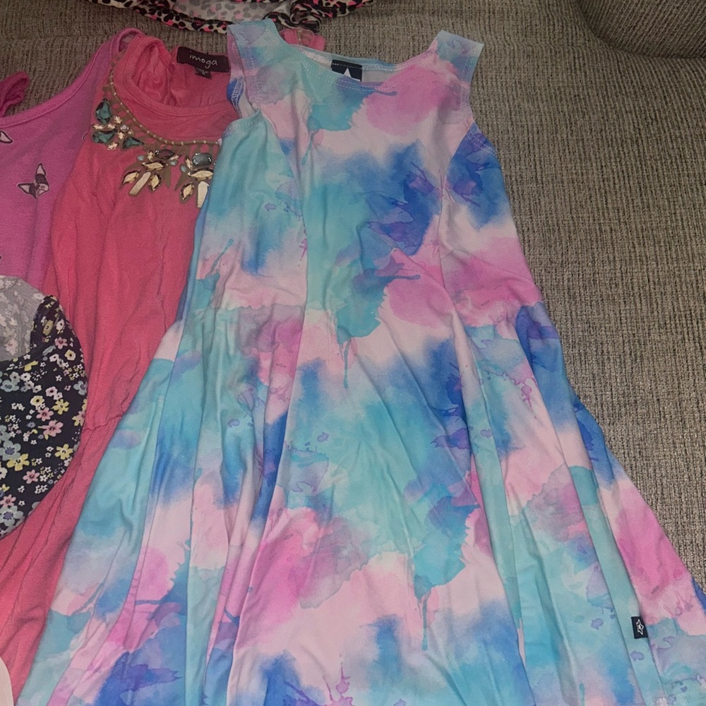 Lot of girl short sleeve dresses/rompers and one skort for girls size 4/5 - Picture 6 of 16